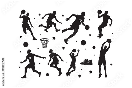 Basketball Silhouette Vector | Player SVG | Slam Dunk Clipart PNG

Basketball Player SVG | Dribble & Dunk Silhouette | Sports Vector Art

Basketball Action Silhouette | Jump Shot SVG Cut File | Sports