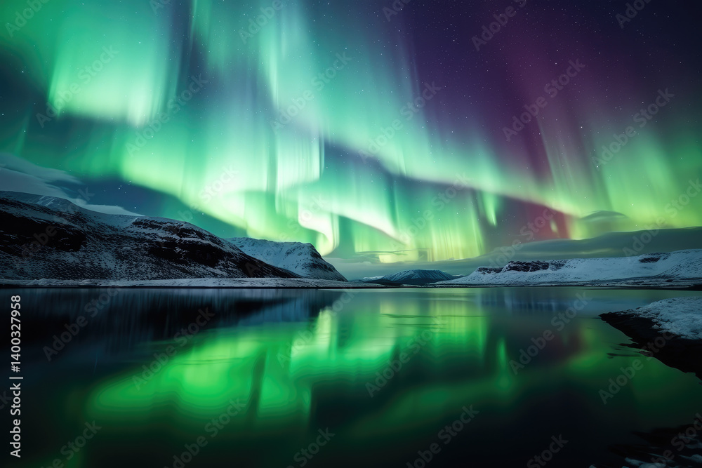 Enchanted Aurora Reflections