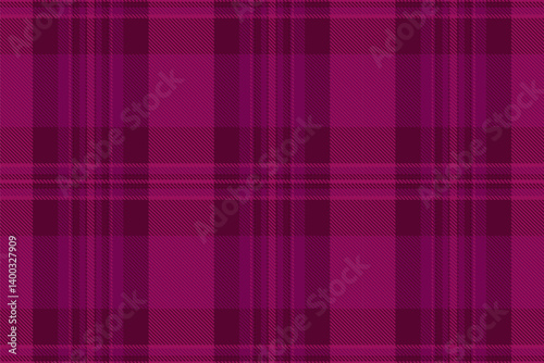 Loft pattern vector seamless, place texture textile check. Scratched tartan fabric plaid background in pink and dark colors.
