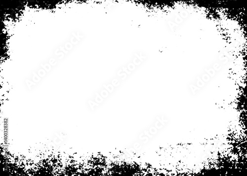 Grunge border texture background. Abstract frame overlay. PNG graphic illustration with transparent background.
