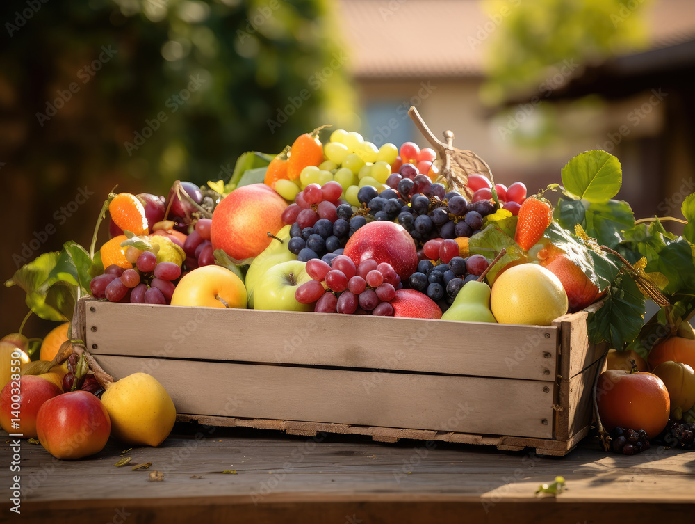 Bountiful Harvest: A Colorful Fruit Display