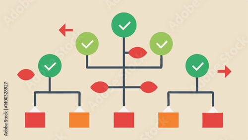 DecisionMaking Tree A branching tree diagram showing different paths based on specific traits like Impulsive or Cautious leading to various riskrelated outcomes.