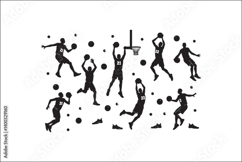 Basketball Silhouette Vector | Player SVG | Slam Dunk Clipart PNG

Basketball Player SVG | Dribble & Dunk Silhouette | Sports Vector Art

Basketball Action Silhouette | Jump Shot SVG Cut File | Sports