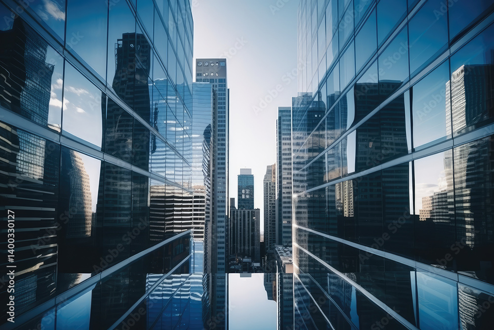 Urban Reflection: A Symmetrical Cityscape