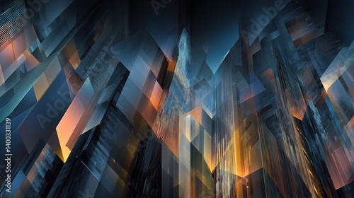 Abstract Geometric Pattern of Digital Shapes in Vivid Colors