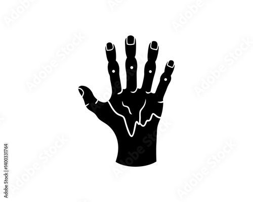 creative details Zombie Hand Icon Vector Illustration