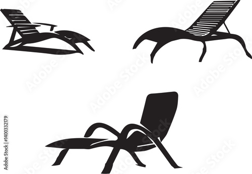 silhouette of lounger chair on clean vector