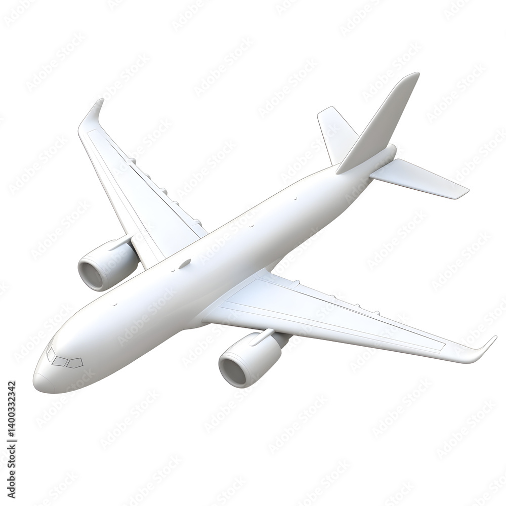 White plane. Aircraft icon. 3d rendering isolated on white background. Cartoon plastic style icon White plane. Aircraft icon. 3d rendering isolated on white background. Cartoon plastic style icon