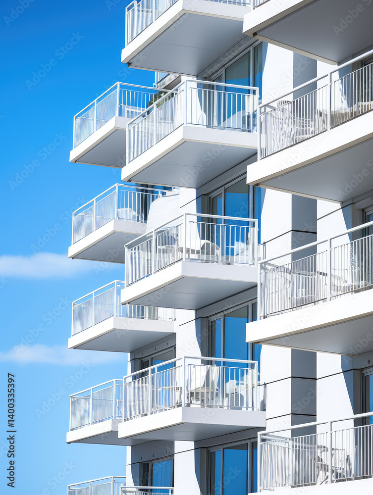 Modern Balconies Against a Clear Sky