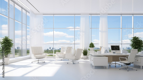 Obraz na płótnie Bright and Spacious Office Design w salonie