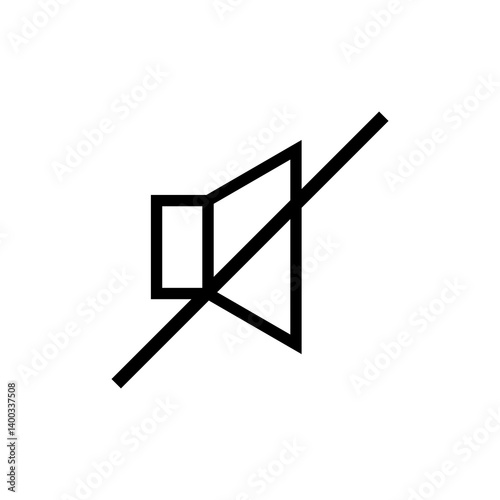 Linear volume control icon. mute symbol. 