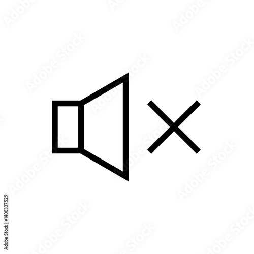 Linear volume control icon. mute symbol. 