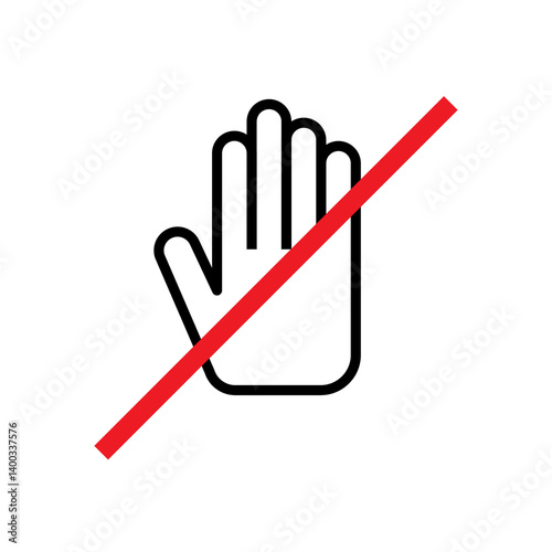 Do not touch icon. linear simple icon. 