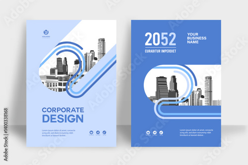 City Background Business Book Cover Design Template