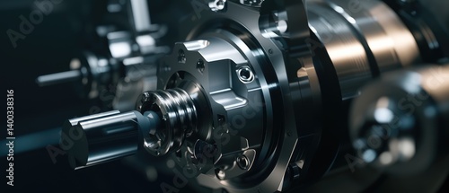 Obraz na płótnie Precision in Motion: A Close-up of Engineering Excellence w salonie