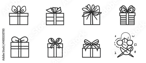 Obraz na płótnie Elegant Gift Box Icons Collection w salonie