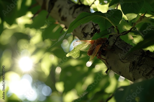Obraz na płótnie Glimpse of Nature: The Cicada w salonie