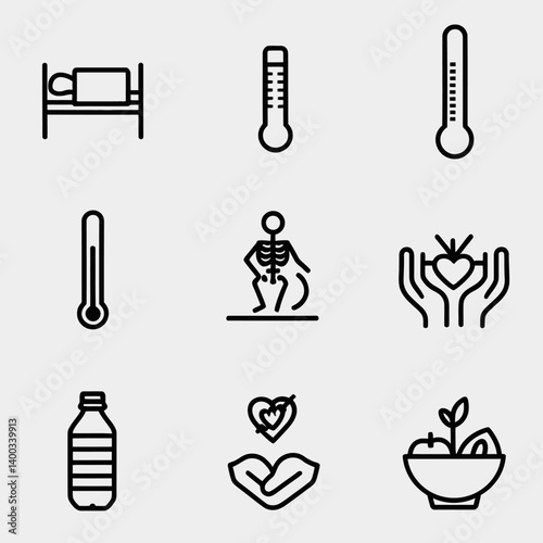 Minimalist Wellness Graphics: Health, Body, Heart, Healing, Nourishment
