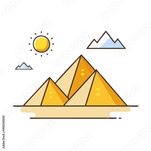 pyramids of giza icon, pyramids of giza vector illustration-simple illustration of pyramids of giza, perfect for pyramids of giza logos and icons