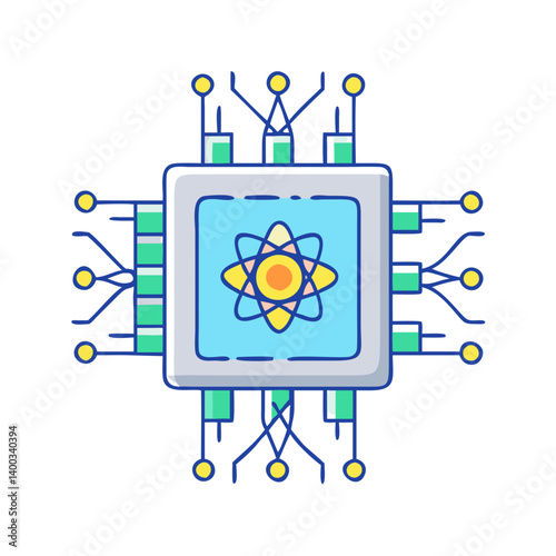quantum computer icon, quantum computer vector illustration-simple illustration of quantum computer, perfect for quantum computer logos and icons