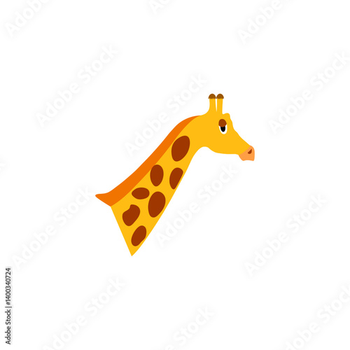 giraffe head vector with yellow color and white background