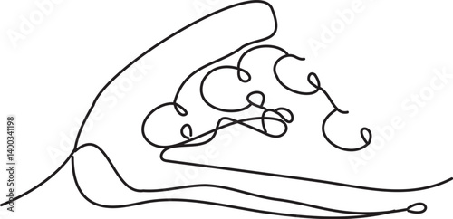 Pizza continuous oneline art vector art
