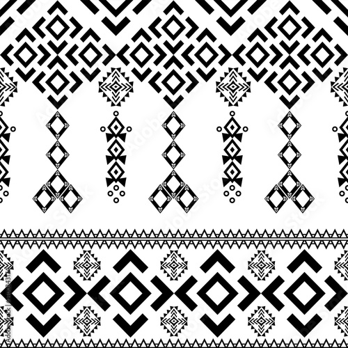 Black geometric Native American seamless style. Ethnic Aztec pattern. Navajo pattern. Vector illustration for textiles, curtains, wallpaper, rugs, tiles, pottery, and elaborate borders.
