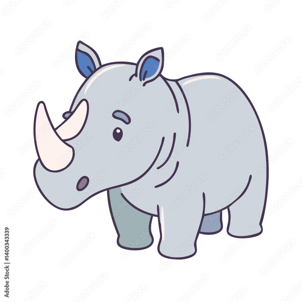 Naklejka premium rhino icon, rhino vector illustration-simple illustration of rhino, perfect for rhino logos and icons