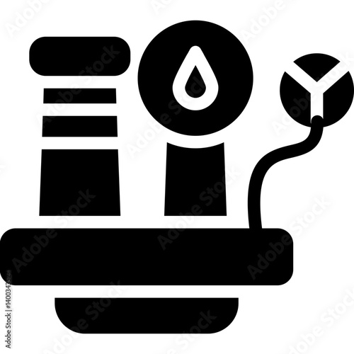 Oil Refinery Glyph Icon