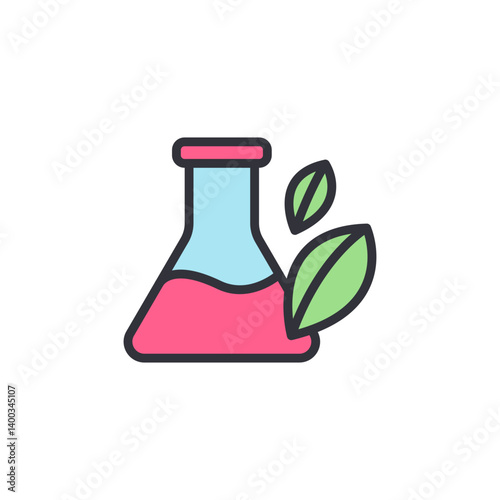Cosmetic oil colored icons, minimalist vector illustration ,simple transparent graphic element .Isolated on white background