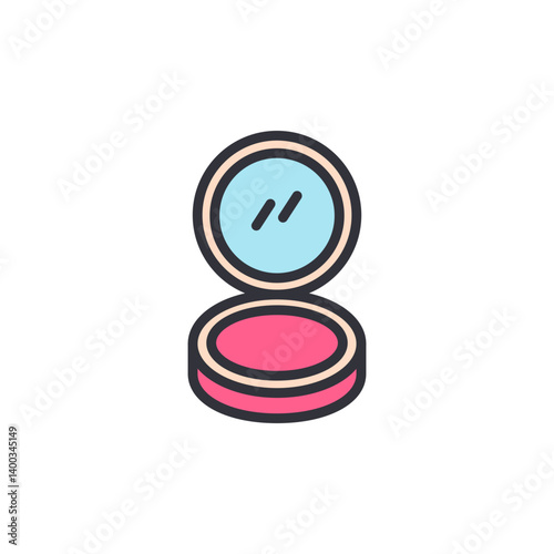 Make up kit colored icons, minimalist vector illustration ,simple transparent graphic element .Isolated on white background