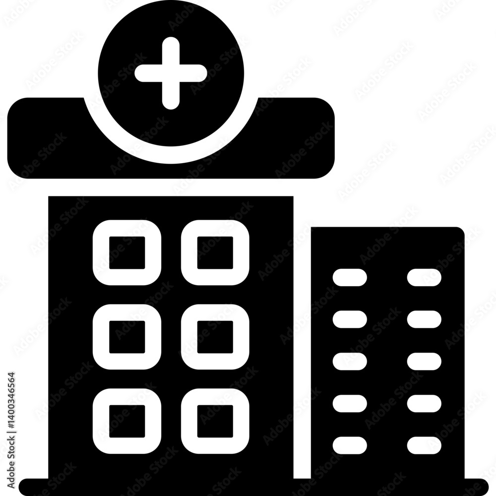 Obraz premium Hospital Therapy Glyph Icon