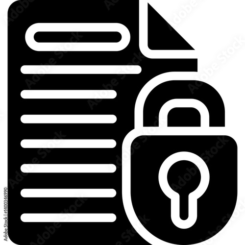 Document Security Glyph Icon