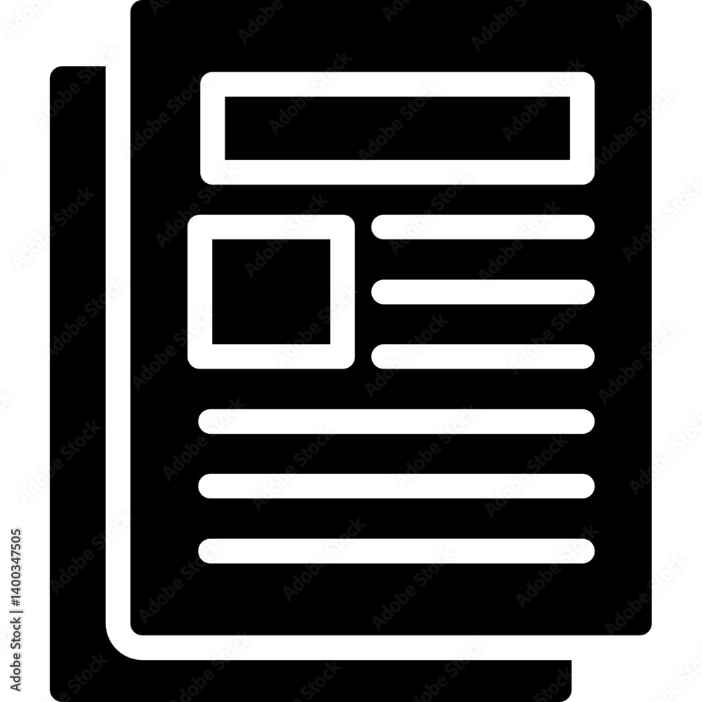 Document Presentation Glyph Icon Document Presentation Glyph Icon
