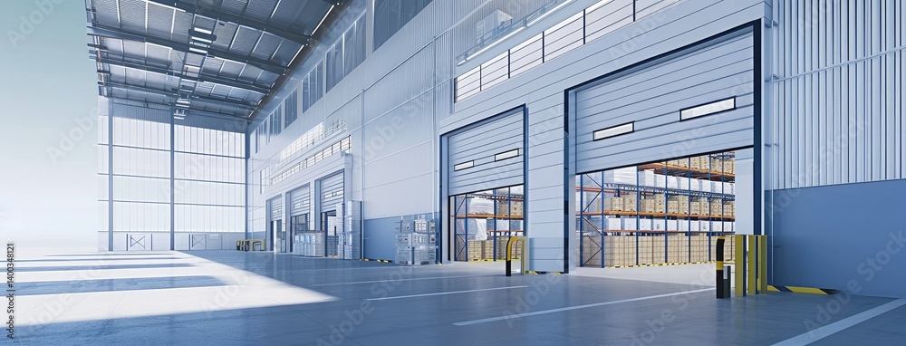 Expansive Modern Warehouse Interior
