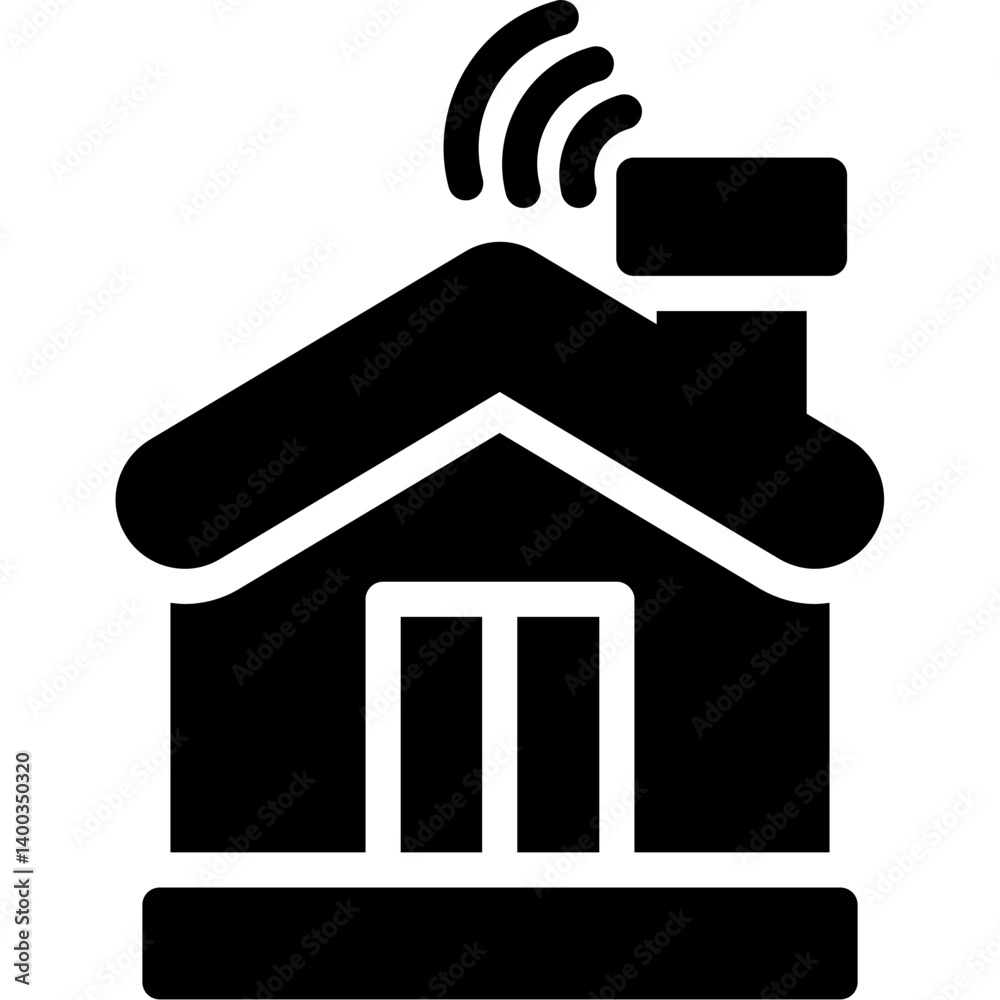 Smart Home Device Glyph Icon Smart Home Device Glyph Icon