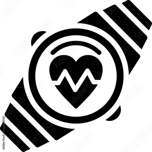 Fitness Tracker Glyph Icon