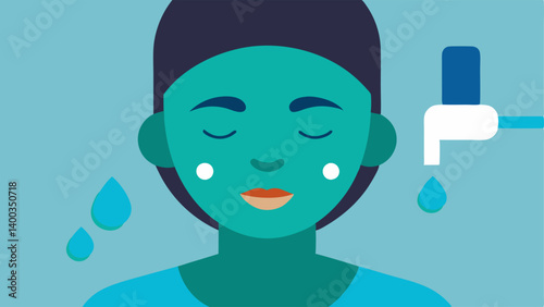 Facial Application A closeup of a patients face being treated with an exosome facial mask emphasizing the hydrating formulation and its application process.