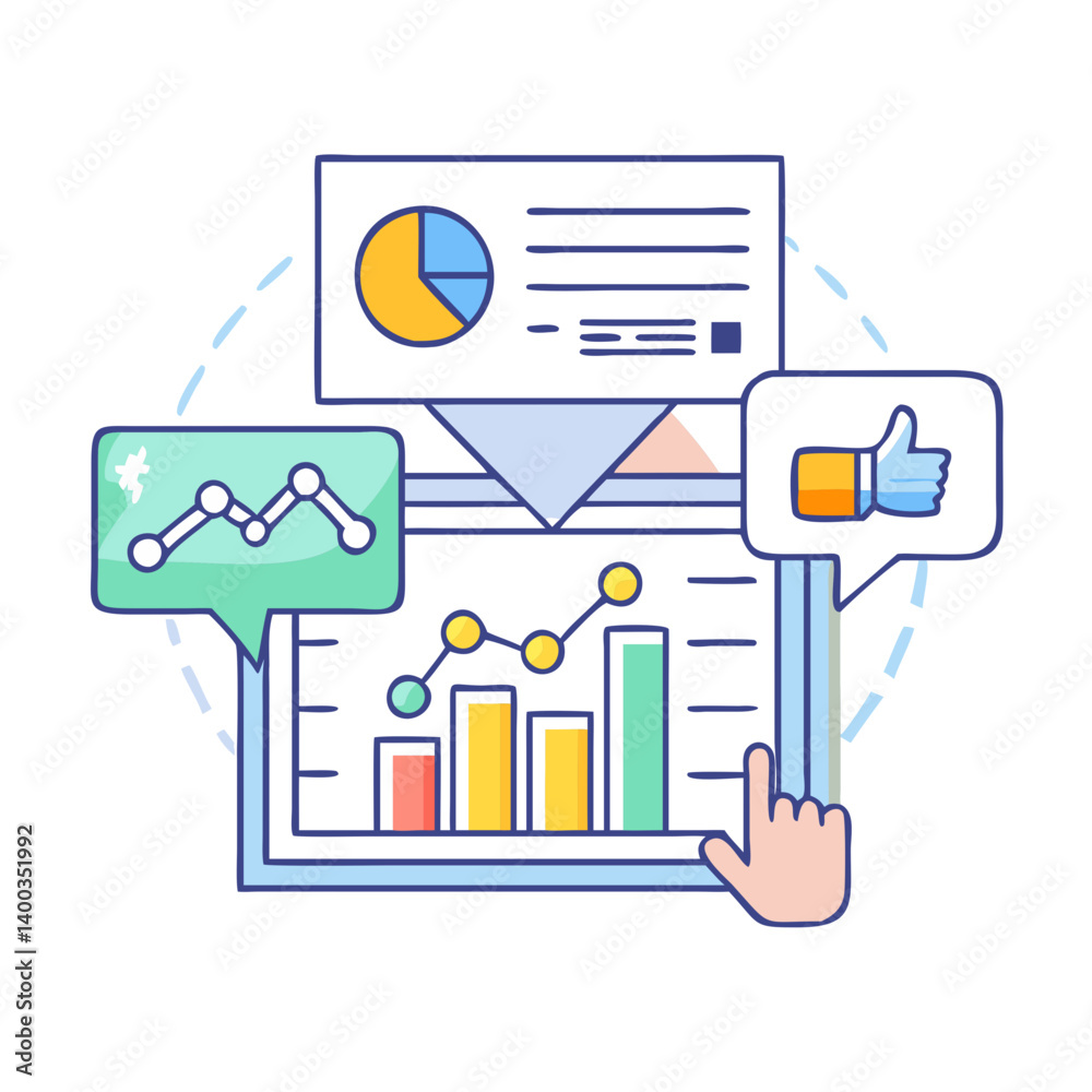 Fototapeta premium social media analytics icon, social media analytics vector illustration-simple illustration of social media analytics, perfect for social media analytics logos and icons