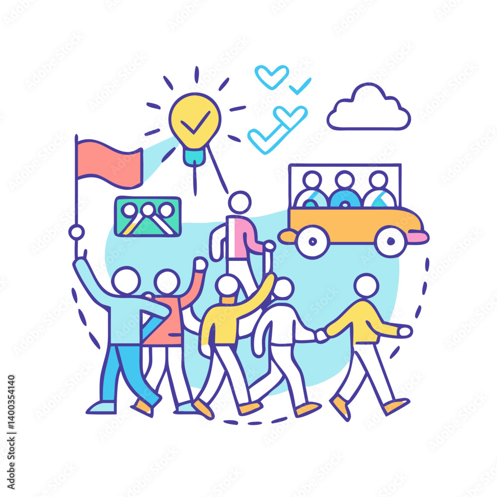 street parade icon, street parade vector illustration-simple illustration of street parade, perfect for street parade logos and icons