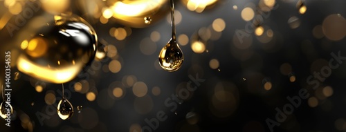 Obraz na płótnie Glimmering Golden Drops w salonie