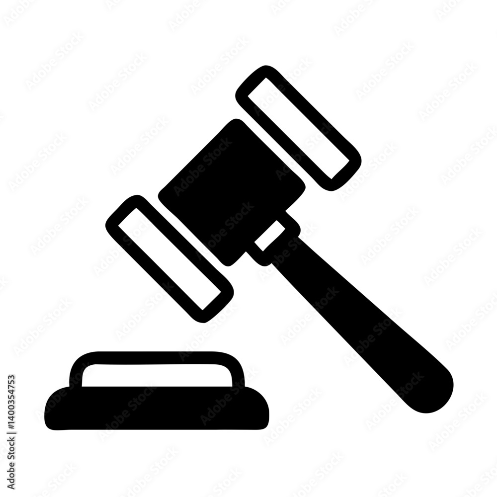 Auction Gavel Icon Symbolizing Legal Proceedings and Auction Transactions Auction Gavel Icon Symbolizing Legal Proceedings and Auction Transactions