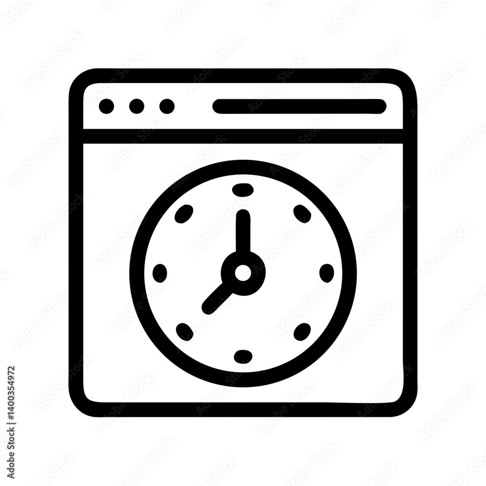 Clock Interface Icon Representing Time Management and Scheduling Clock Interface Icon Representing Time Management and Scheduling