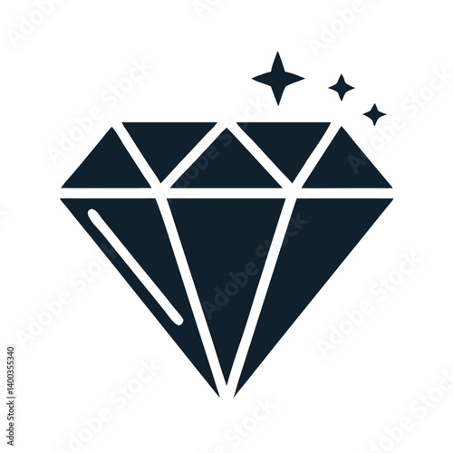 Diamond Gemstone Icon Representing Luxury, Wealth, and Financial Prosperity