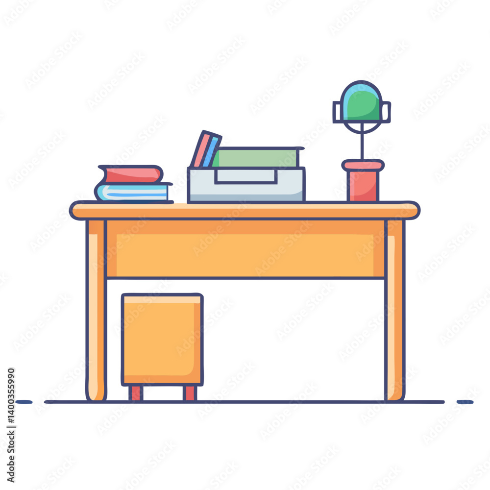 Fototapeta premium teacher s desk icon, teacher s desk vector illustration-simple illustration of teacher s desk, perfect for teacher s desk logos and icons