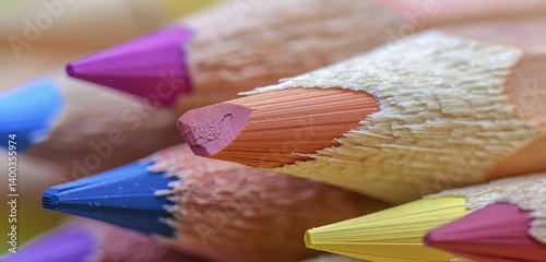 Obraz na płótnie Vibrant Colored Pencils in Close-Up w salonie