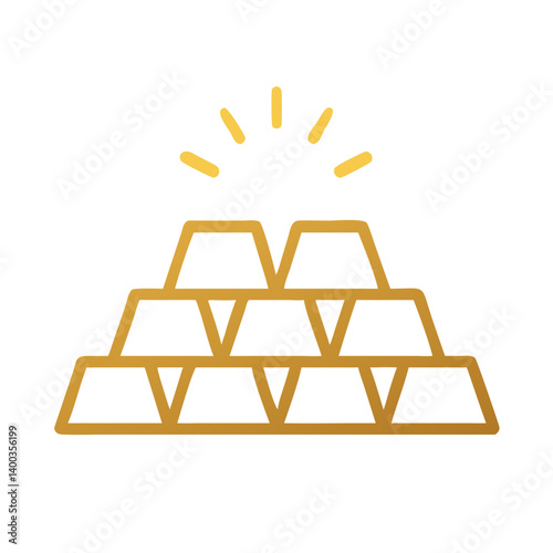 Gold Bars Stack Icon Representing Investment and Wealth Preservation