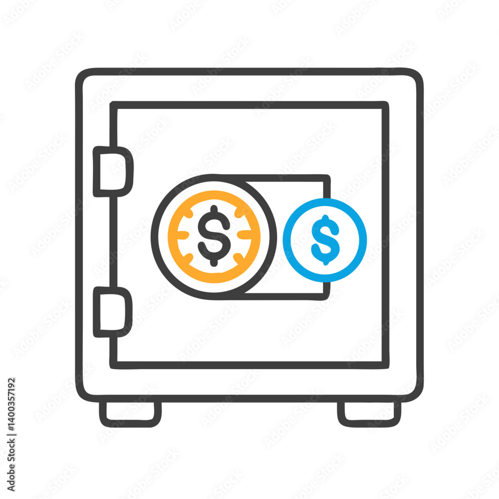 Secure Safe Vault Icon Representing Money and Document Protection Secure Safe Vault Icon Representing Money and Document Protection