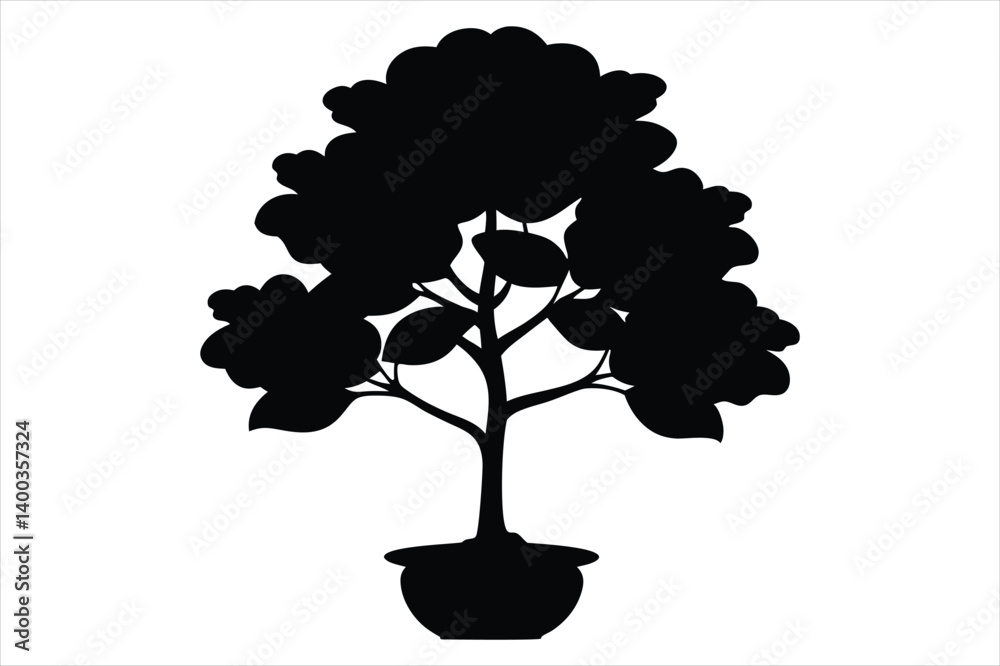 fiddle leaf fig tree silhouette vector
