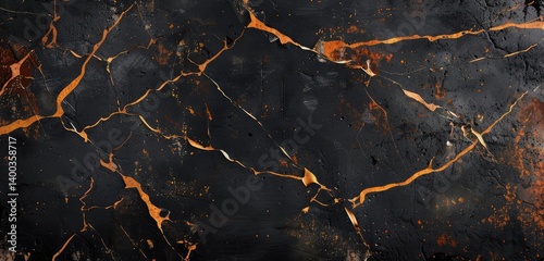 Obraz na płótnie Luxurious Black and Gold Marble Texture w salonie